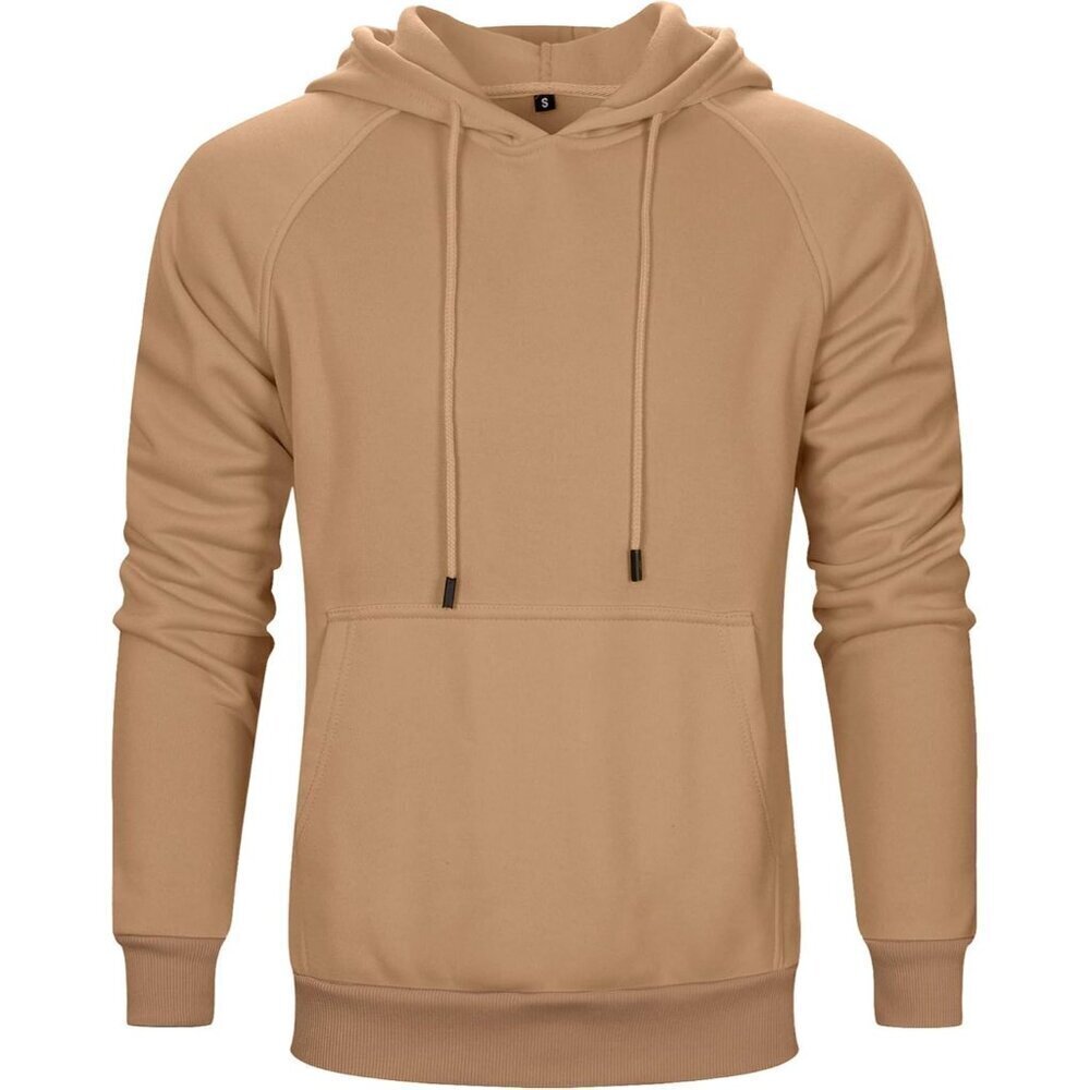 Pullover Hoodie Men Blend Fleece Long Sleeve Sweatshirt with Kangaroo Pockets